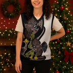 New Zealand Valentines Day Christmas Knitted V-Neck Vest Piwakawaka Lovers Maori Koru Tattoo - Aussie Hoodie