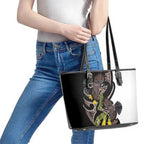 New Zealand Valentines Day Leather Tote Bag Piwakawaka Lovers Maori Koru Tattoo - Aussie Hoodie