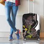 New Zealand Valentines Day Luggage Cover Piwakawaka Lovers Maori Koru Tattoo - Aussie Hoodie