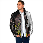 New Zealand Valentines Day Padded Jacket Piwakawaka Lovers Maori Koru Tattoo - Aussie Hoodie