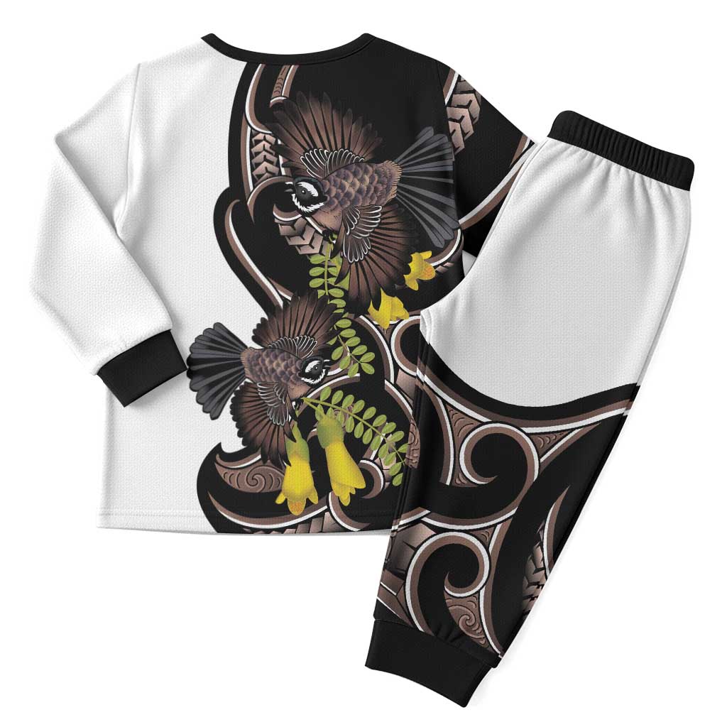 New Zealand Valentines Day Christmas Pajama Set Piwakawaka Lovers Maori Koru Tattoo - Aussie Hoodie