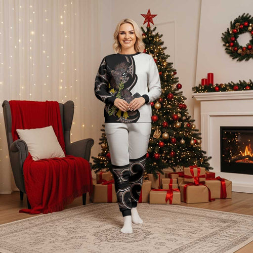 New Zealand Valentines Day Christmas Pajama Set Piwakawaka Lovers Maori Koru Tattoo - Aussie Hoodie
