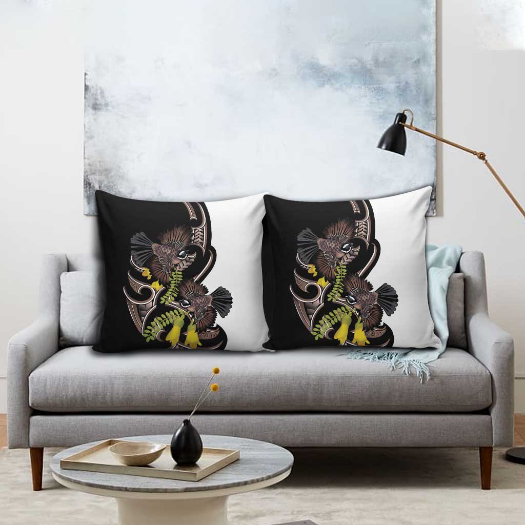 New Zealand Valentines Day Pillow Cover Piwakawaka Lovers Maori Koru Tattoo - Aussie Hoodie