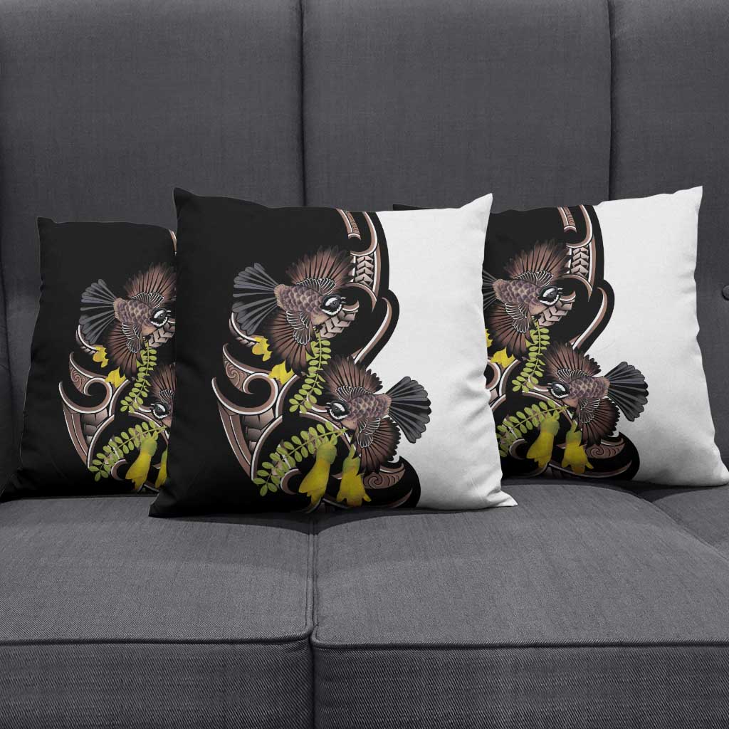 New Zealand Valentines Day Pillow Cover Piwakawaka Lovers Maori Koru Tattoo - Aussie Hoodie
