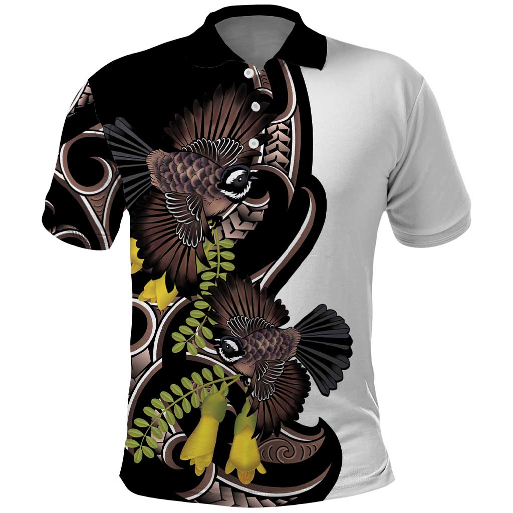 New Zealand Valentines Day Polo Shirt Piwakawaka Lovers Maori Koru Tattoo - Aussie Hoodie