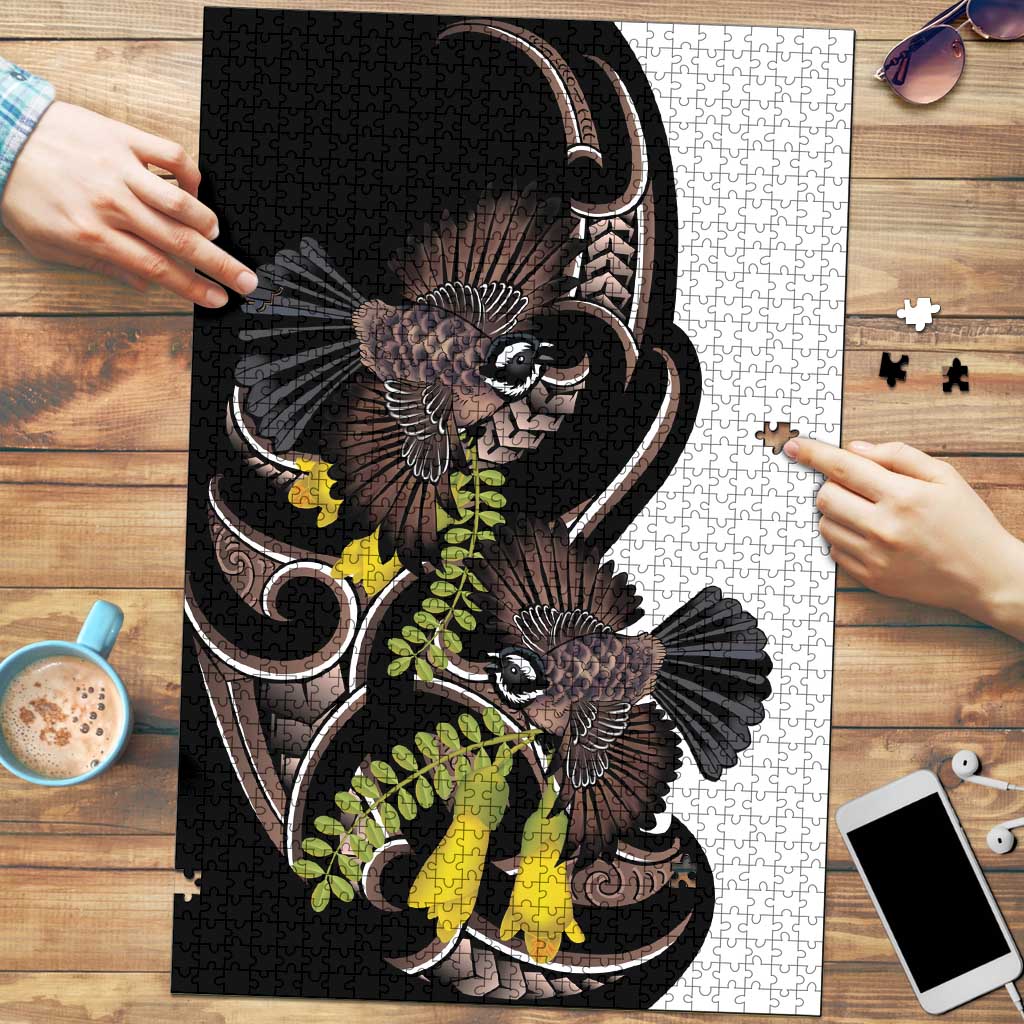 New Zealand Valentines Day Puzzle Piwakawaka Lovers Maori Koru Tattoo - Aussie Hoodie