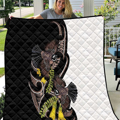 New Zealand Valentines Day Quilt Piwakawaka Lovers Maori Koru Tattoo - Aussie Hoodie