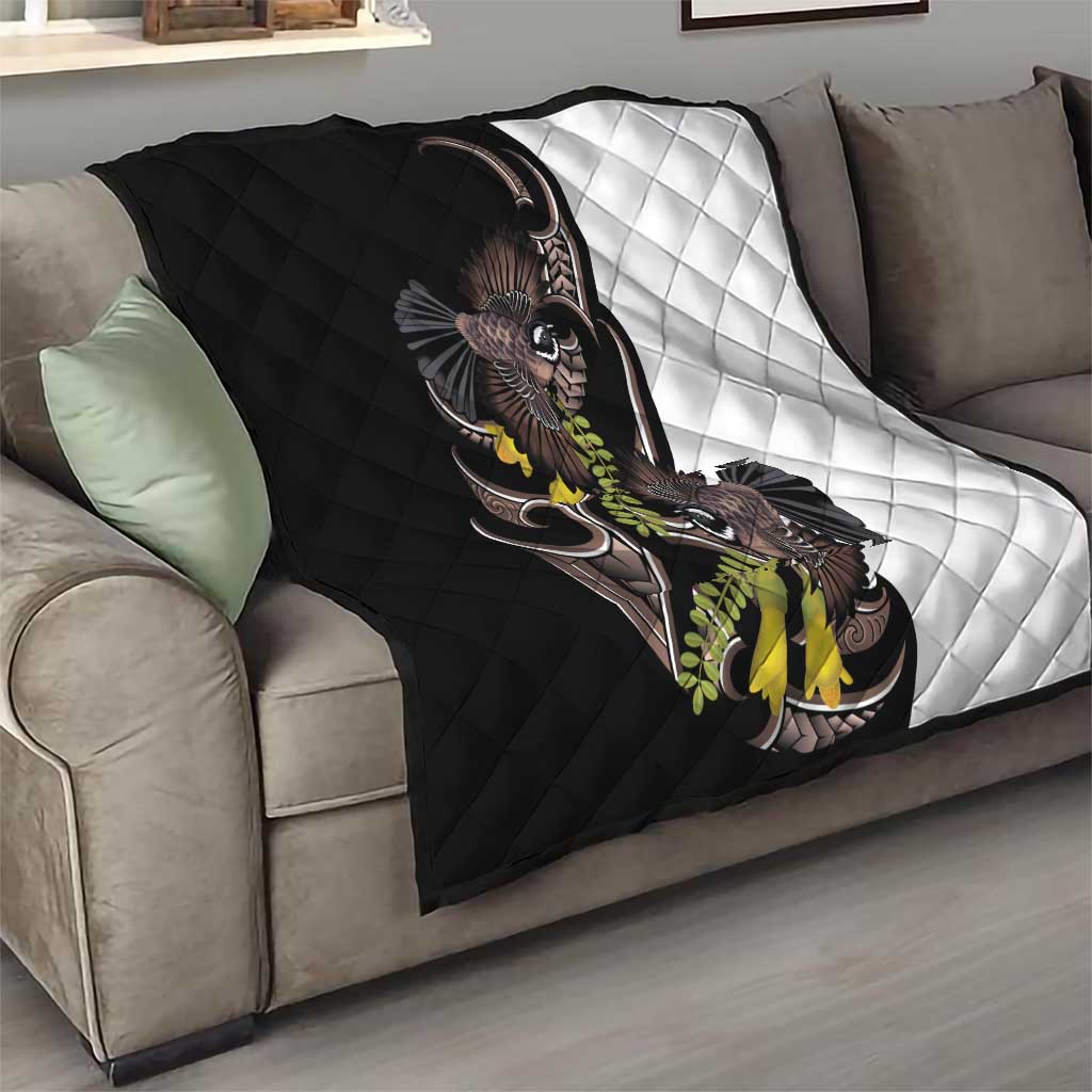 New Zealand Valentines Day Quilt Piwakawaka Lovers Maori Koru Tattoo - Aussie Hoodie
