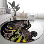 New Zealand Valentines Day Round Carpet Piwakawaka Lovers Maori Koru Tattoo - Aussie Hoodie
