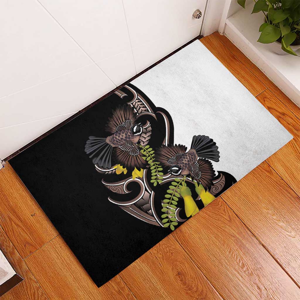 New Zealand Valentines Day Rubber Doormat Piwakawaka Lovers Maori Koru Tattoo - Aussie Hoodie