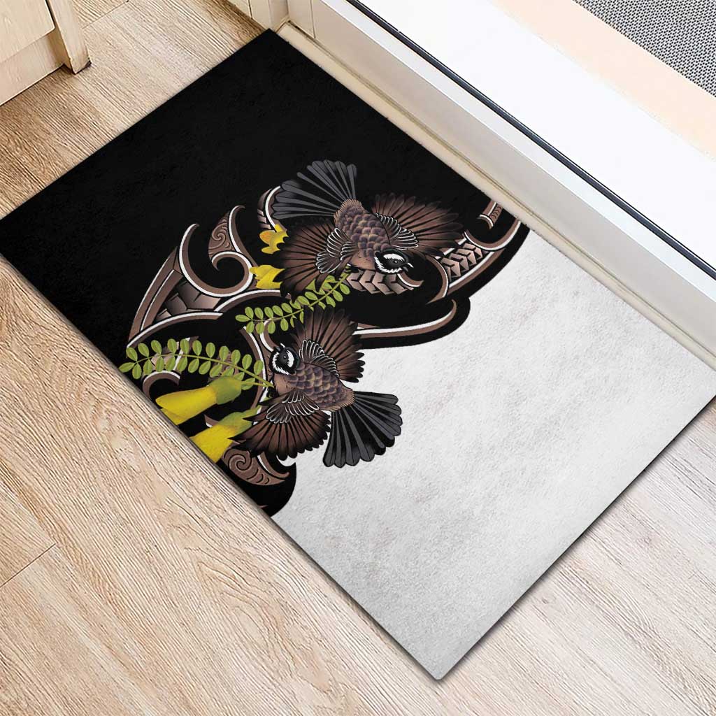 New Zealand Valentines Day Rubber Doormat Piwakawaka Lovers Maori Koru Tattoo - Aussie Hoodie