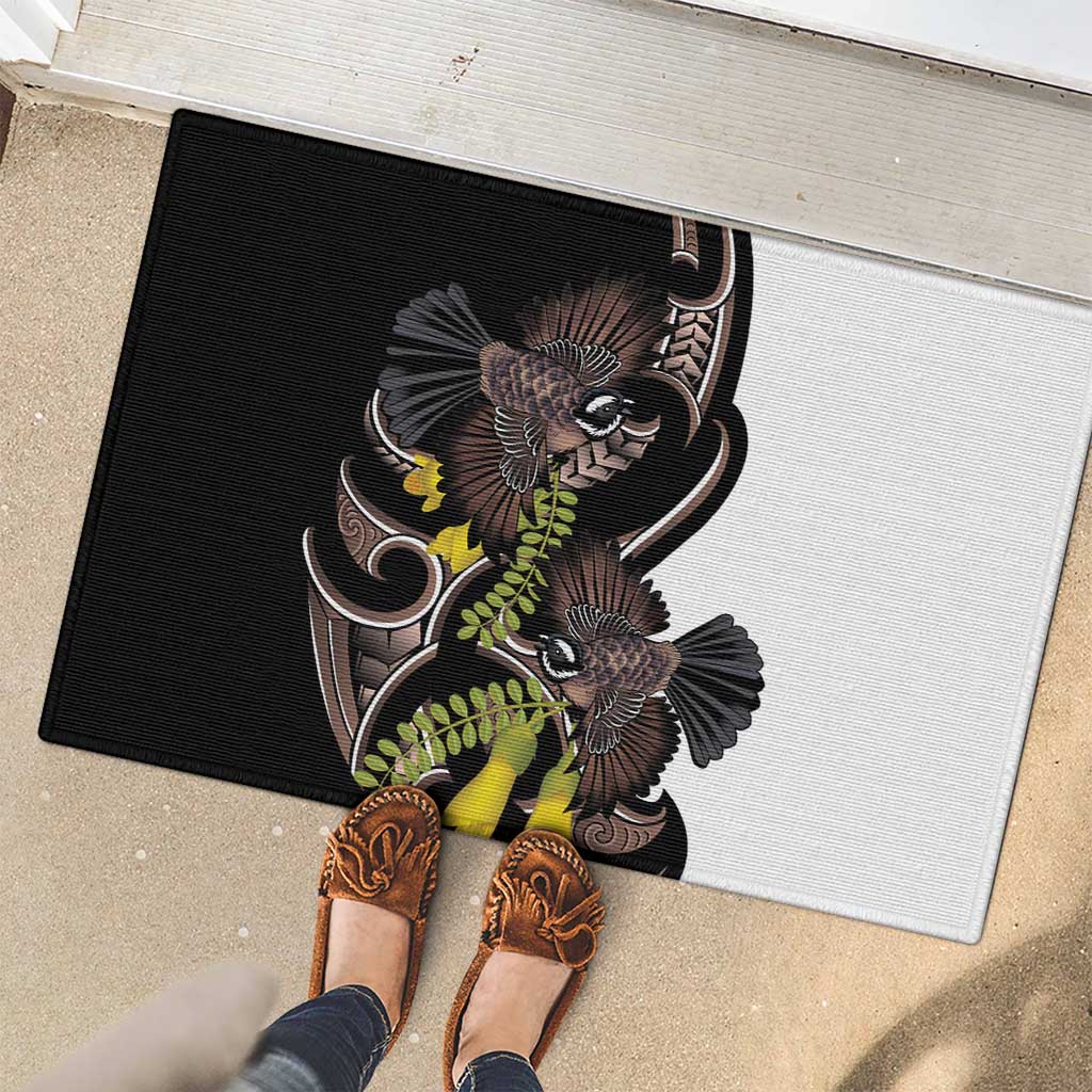 New Zealand Valentines Day Rubber Doormat Piwakawaka Lovers Maori Koru Tattoo - Aussie Hoodie