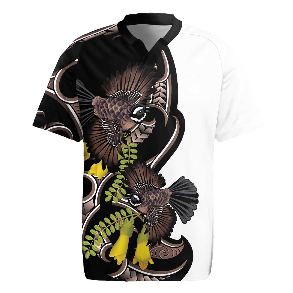 New Zealand Valentines Day Rugby Jersey Piwakawaka Lovers Maori Koru Tattoo - Aussie Hoodie