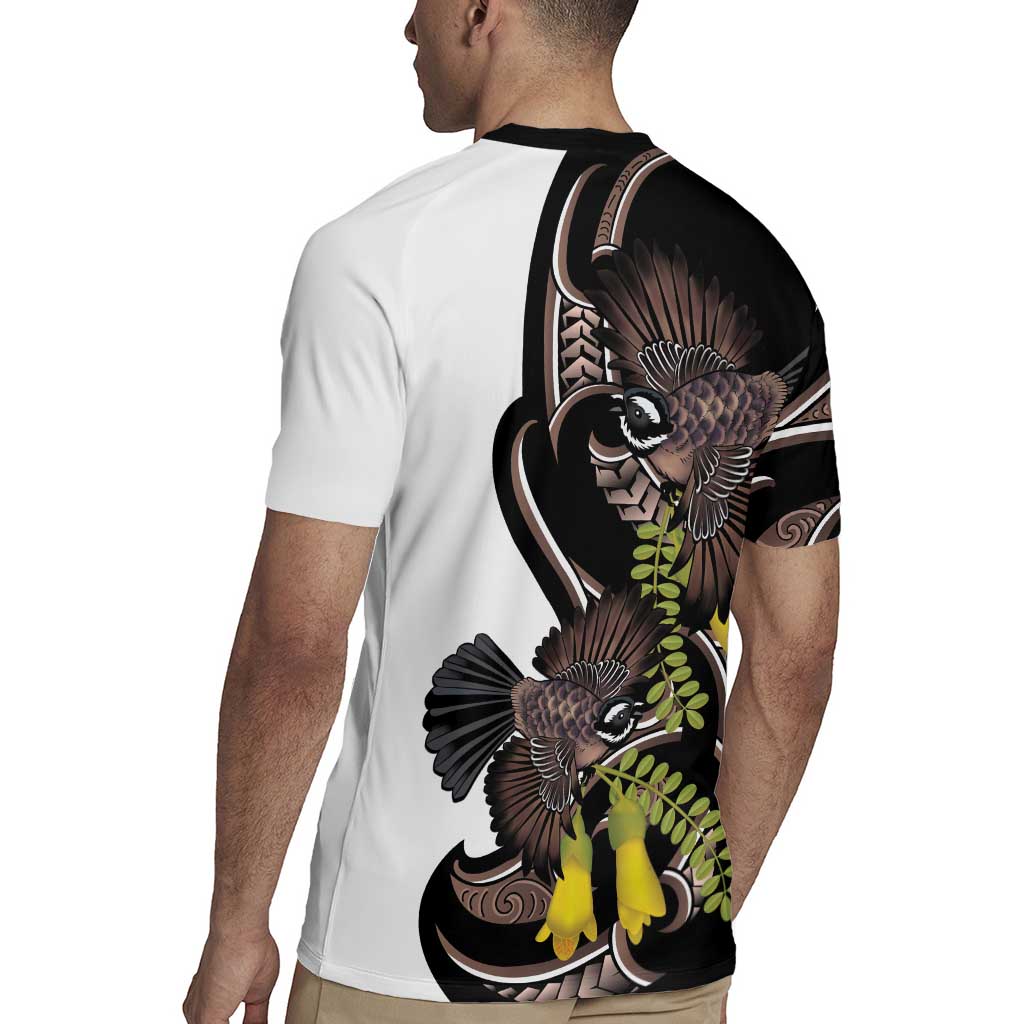 New Zealand Valentines Day Rugby Jersey Piwakawaka Lovers Maori Koru Tattoo - Aussie Hoodie