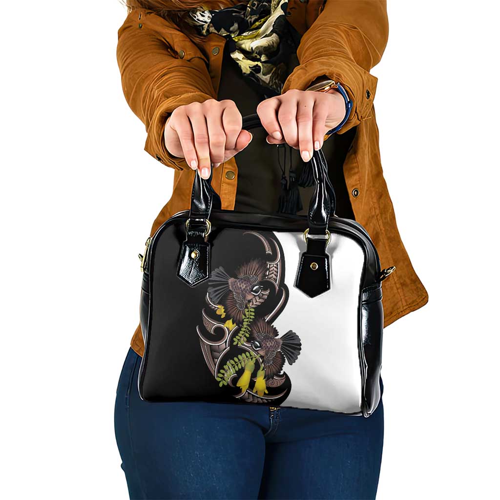 New Zealand Valentines Day Shoulder Handbag Piwakawaka Lovers Maori Koru Tattoo - Aussie Hoodie