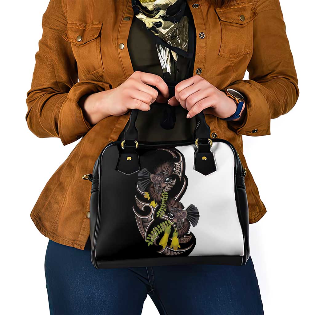 New Zealand Valentines Day Shoulder Handbag Piwakawaka Lovers Maori Koru Tattoo - Aussie Hoodie