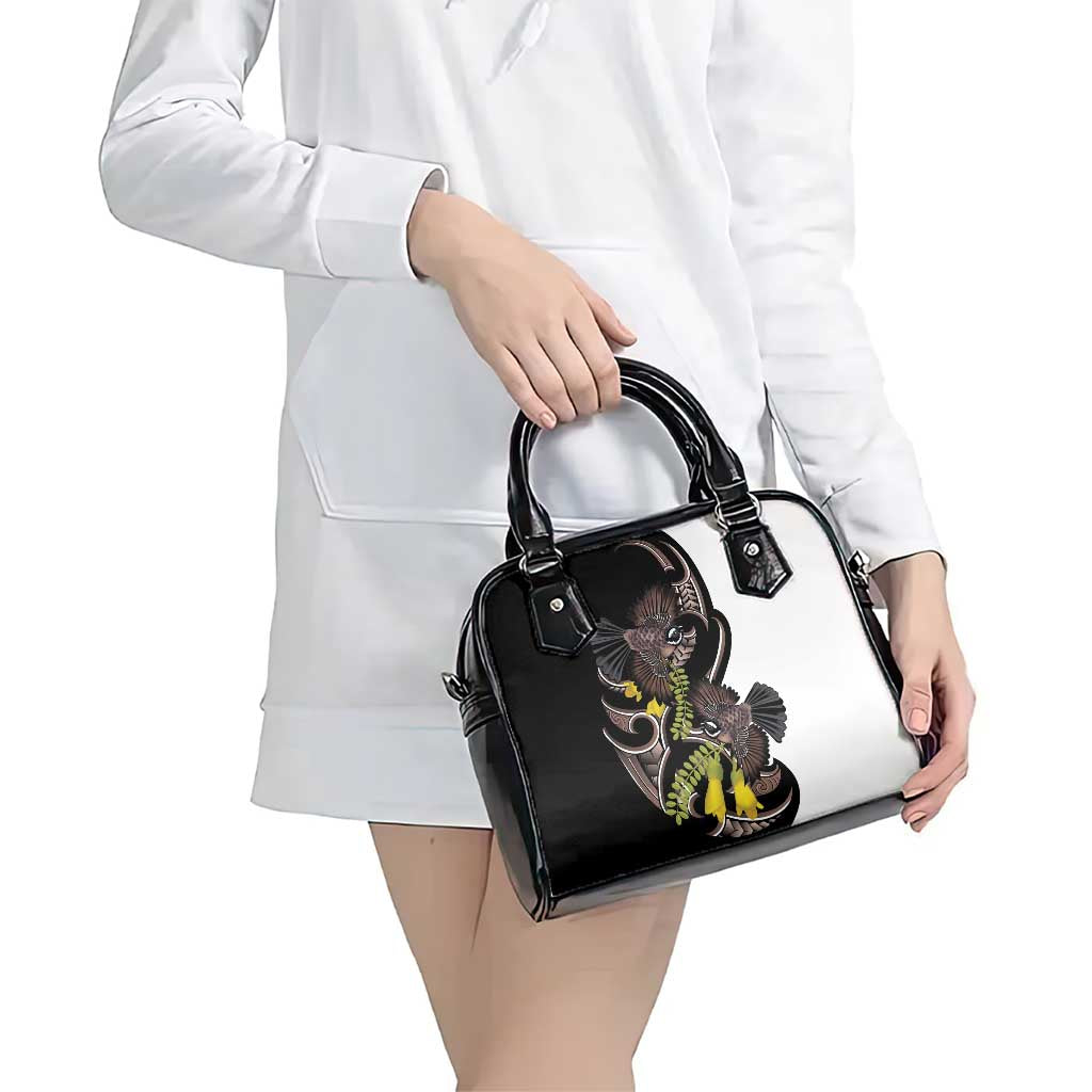 New Zealand Valentines Day Shoulder Handbag Piwakawaka Lovers Maori Koru Tattoo - Aussie Hoodie