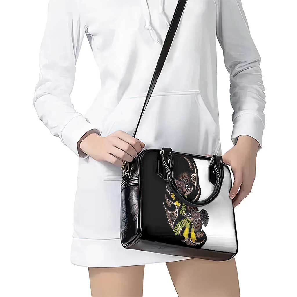 New Zealand Valentines Day Shoulder Handbag Piwakawaka Lovers Maori Koru Tattoo - Aussie Hoodie