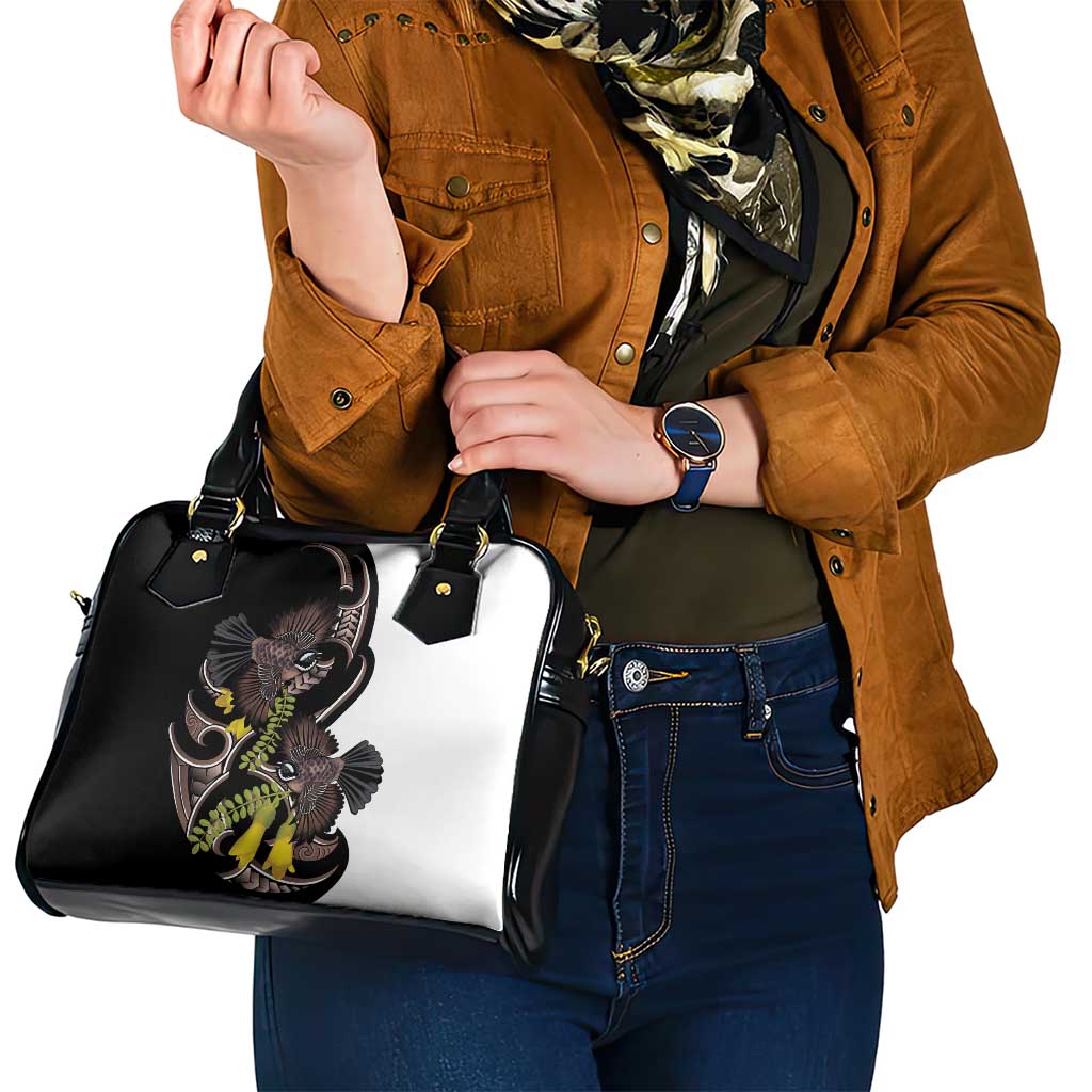 New Zealand Valentines Day Shoulder Handbag Piwakawaka Lovers Maori Koru Tattoo - Aussie Hoodie