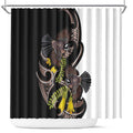 New Zealand Valentines Day Shower Curtain Piwakawaka Lovers Maori Koru Tattoo - Aussie Hoodie