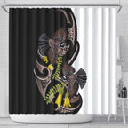 New Zealand Valentines Day Shower Curtain Piwakawaka Lovers Maori Koru Tattoo - Aussie Hoodie