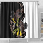 New Zealand Valentines Day Shower Curtain Piwakawaka Lovers Maori Koru Tattoo - Aussie Hoodie
