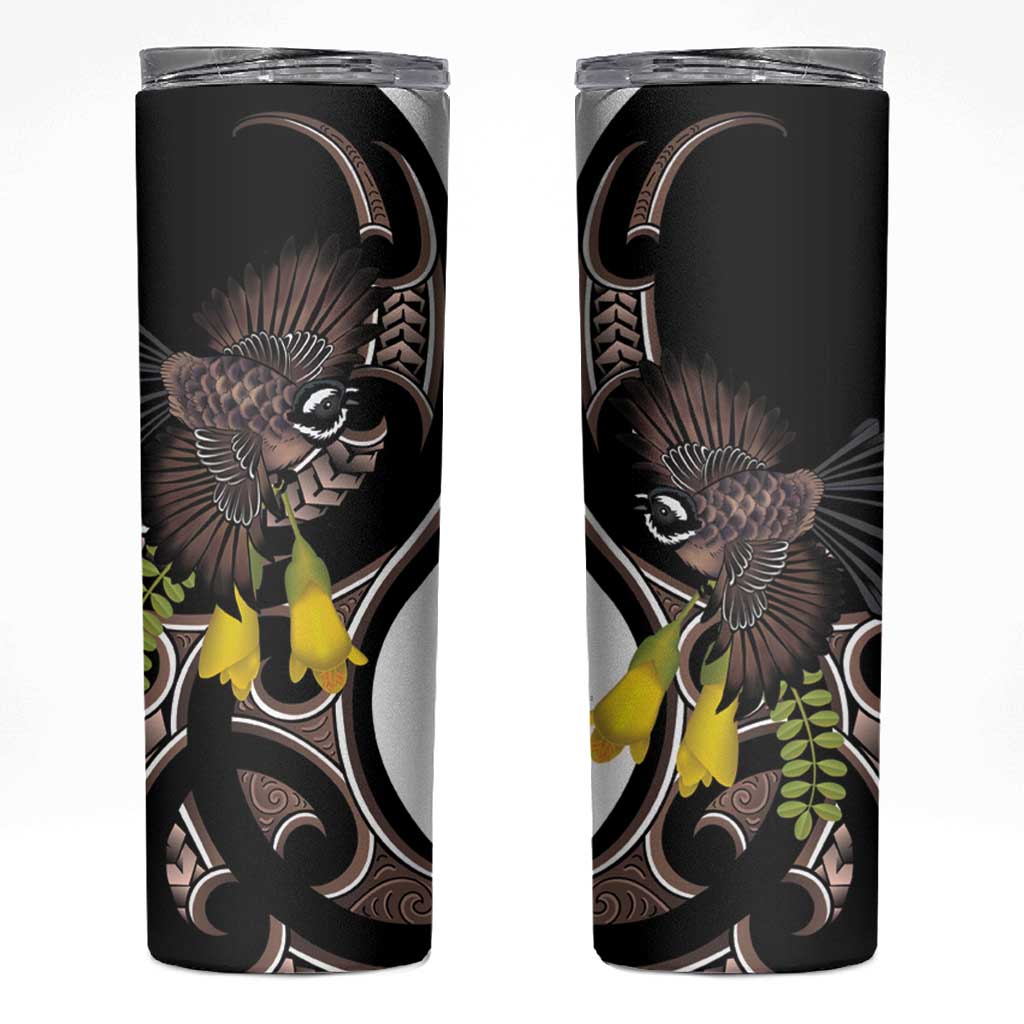New Zealand Valentines Day Skinny Tumbler Piwakawaka Lovers Maori Koru Tattoo - Aussie Hoodie