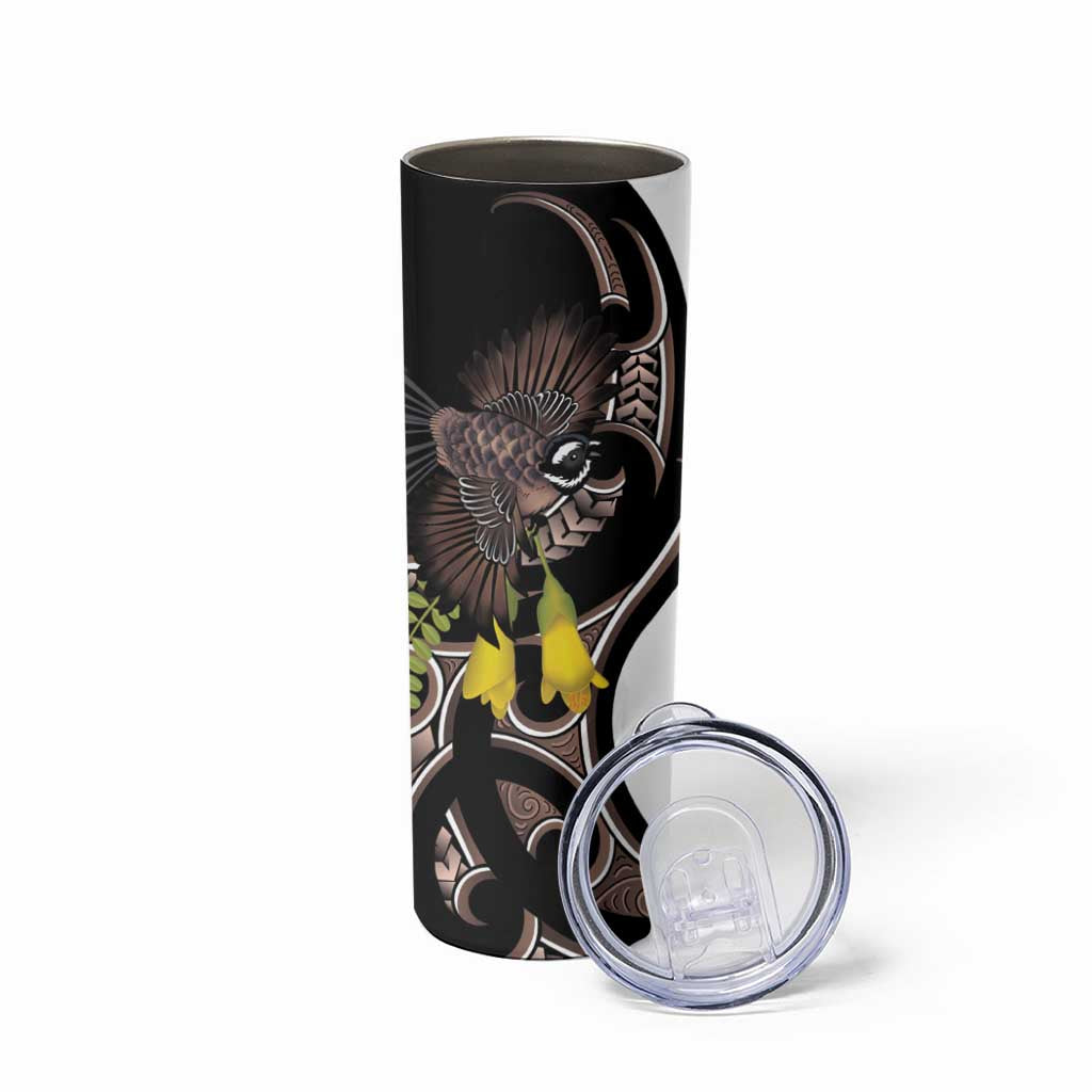 New Zealand Valentines Day Skinny Tumbler Piwakawaka Lovers Maori Koru Tattoo - Aussie Hoodie