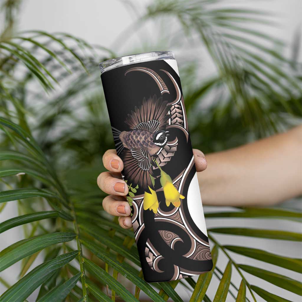 New Zealand Valentines Day Skinny Tumbler Piwakawaka Lovers Maori Koru Tattoo - Aussie Hoodie