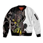 New Zealand Valentines Day Sleeve Zip Bomber Jacket Piwakawaka Lovers Maori Koru Tattoo - Aussie Hoodie
