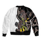 New Zealand Valentines Day Sleeve Zip Bomber Jacket Piwakawaka Lovers Maori Koru Tattoo - Aussie Hoodie