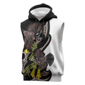 New Zealand Valentines Day Sleeveless Hoodie Piwakawaka Lovers Maori Koru Tattoo - Aussie Hoodie