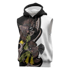 New Zealand Valentines Day Sleeveless Hoodie Piwakawaka Lovers Maori Koru Tattoo - Aussie Hoodie