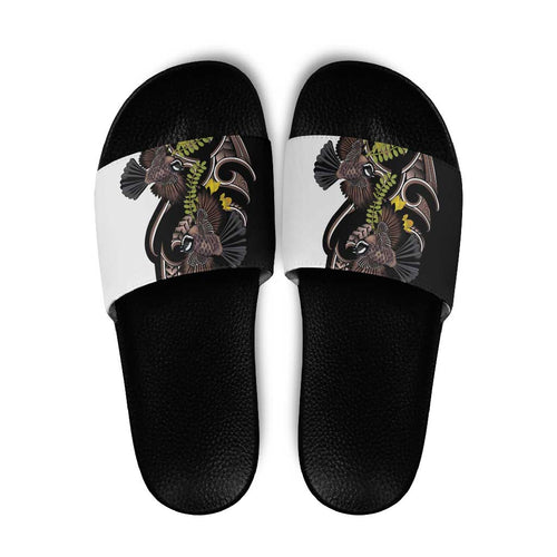 New Zealand Valentines Day Slide Sandals Piwakawaka Lovers Maori Koru Tattoo - Aussie Hoodie