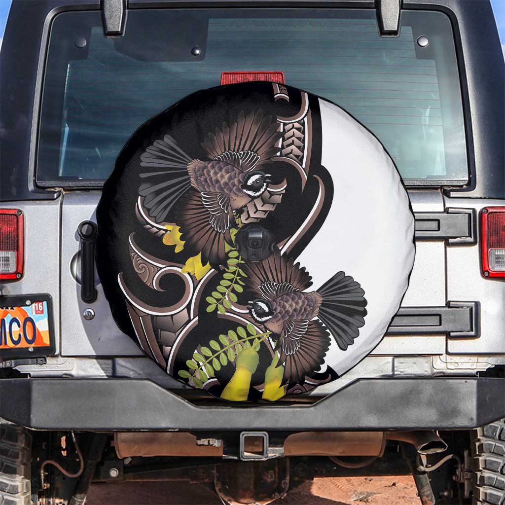 New Zealand Valentines Day Spare Tire Cover Piwakawaka Lovers Maori Koru Tattoo - Aussie Hoodie