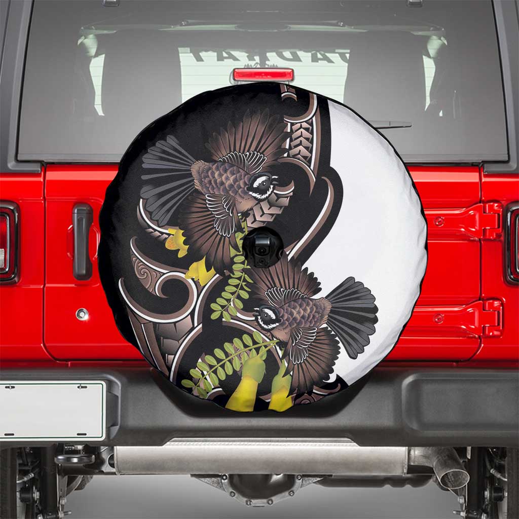New Zealand Valentines Day Spare Tire Cover Piwakawaka Lovers Maori Koru Tattoo - Aussie Hoodie
