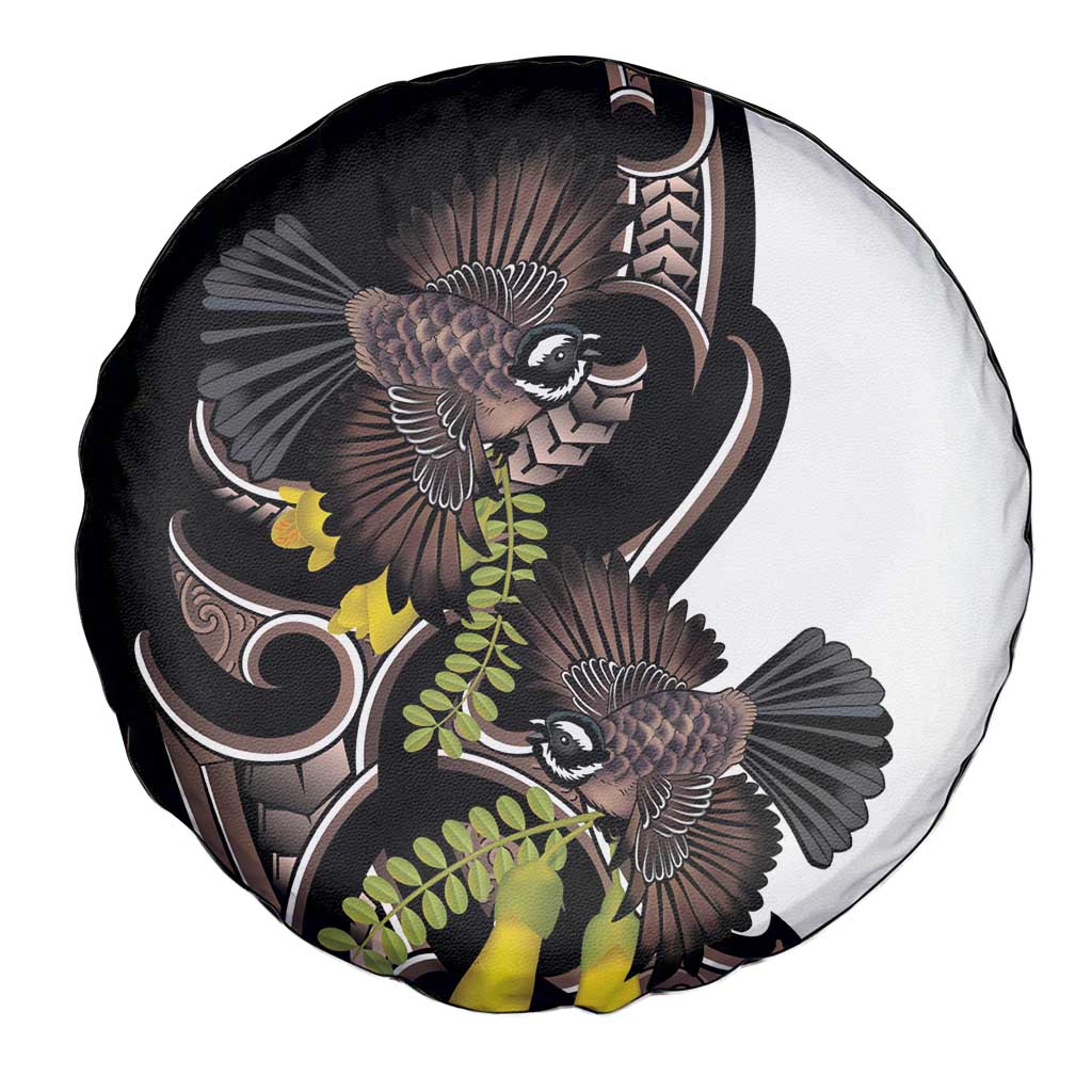 New Zealand Valentines Day Spare Tire Cover Piwakawaka Lovers Maori Koru Tattoo - Aussie Hoodie