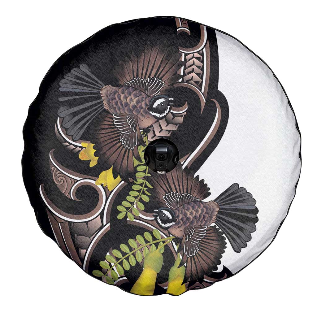 New Zealand Valentines Day Spare Tire Cover Piwakawaka Lovers Maori Koru Tattoo - Aussie Hoodie