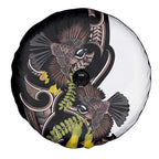 New Zealand Valentines Day Spare Tire Cover Piwakawaka Lovers Maori Koru Tattoo - Aussie Hoodie