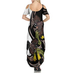 New Zealand Valentines Day Summer Maxi Dress Piwakawaka Lovers Maori Koru Tattoo - Aussie Hoodie