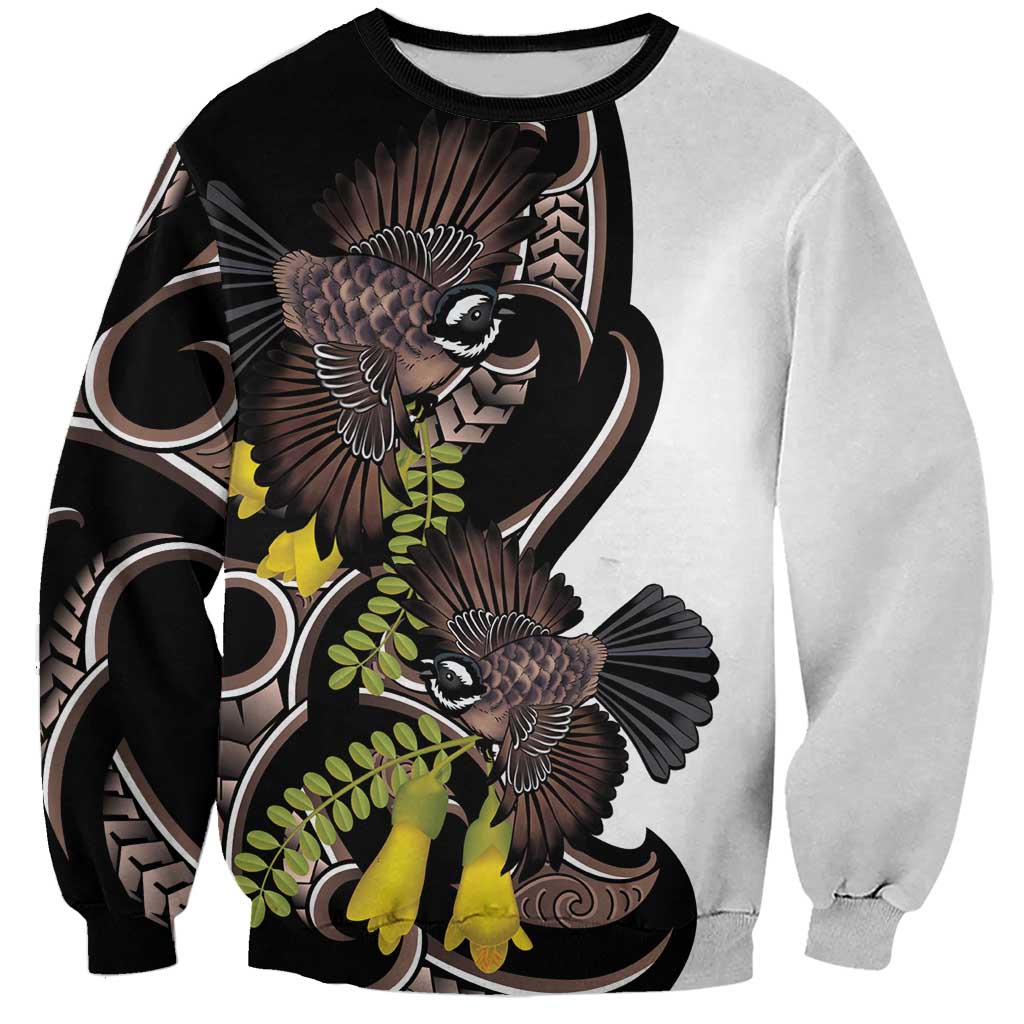 New Zealand Valentines Day Sweatshirt Piwakawaka Lovers Maori Koru Tattoo - Aussie Hoodie