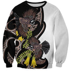 New Zealand Valentines Day Sweatshirt Piwakawaka Lovers Maori Koru Tattoo - Aussie Hoodie