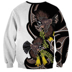 New Zealand Valentines Day Sweatshirt Piwakawaka Lovers Maori Koru Tattoo - Aussie Hoodie
