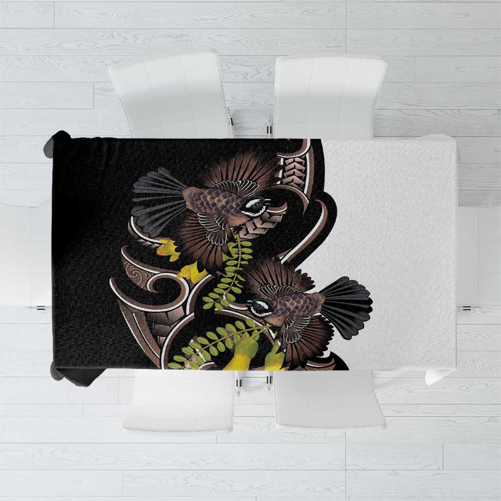New Zealand Valentines Day Tablecloth Piwakawaka Lovers Maori Koru Tattoo - Aussie Hoodie