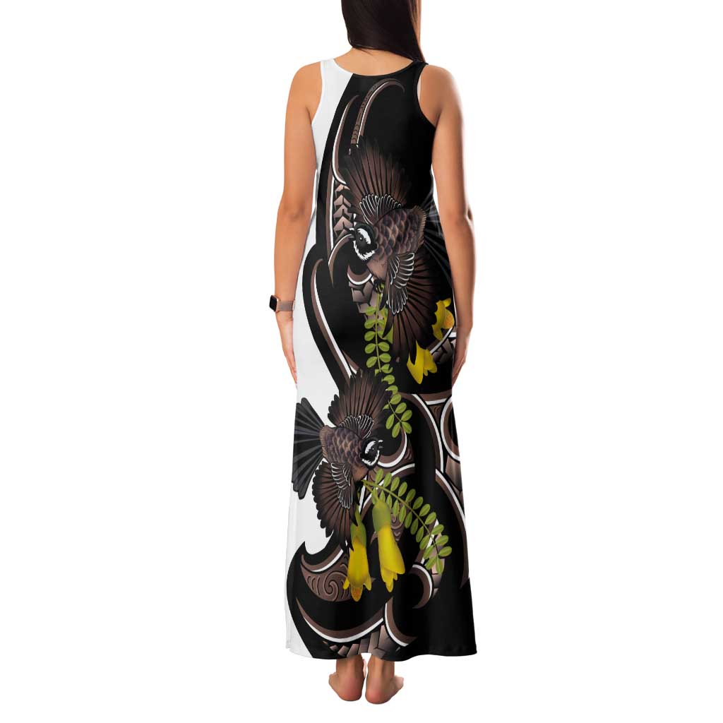 New Zealand Valentines Day Tank Maxi Dress Piwakawaka Lovers Maori Koru Tattoo - Aussie Hoodie