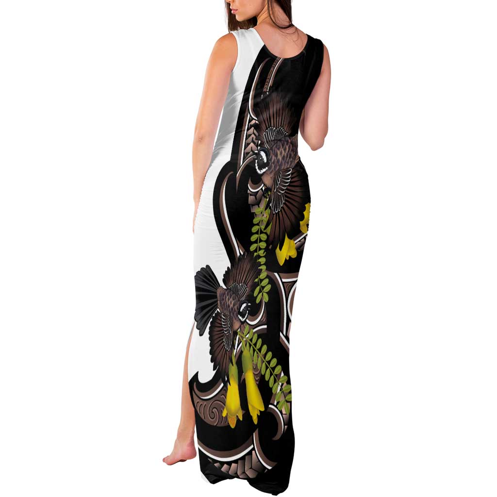 New Zealand Valentines Day Tank Maxi Dress Piwakawaka Lovers Maori Koru Tattoo - Aussie Hoodie