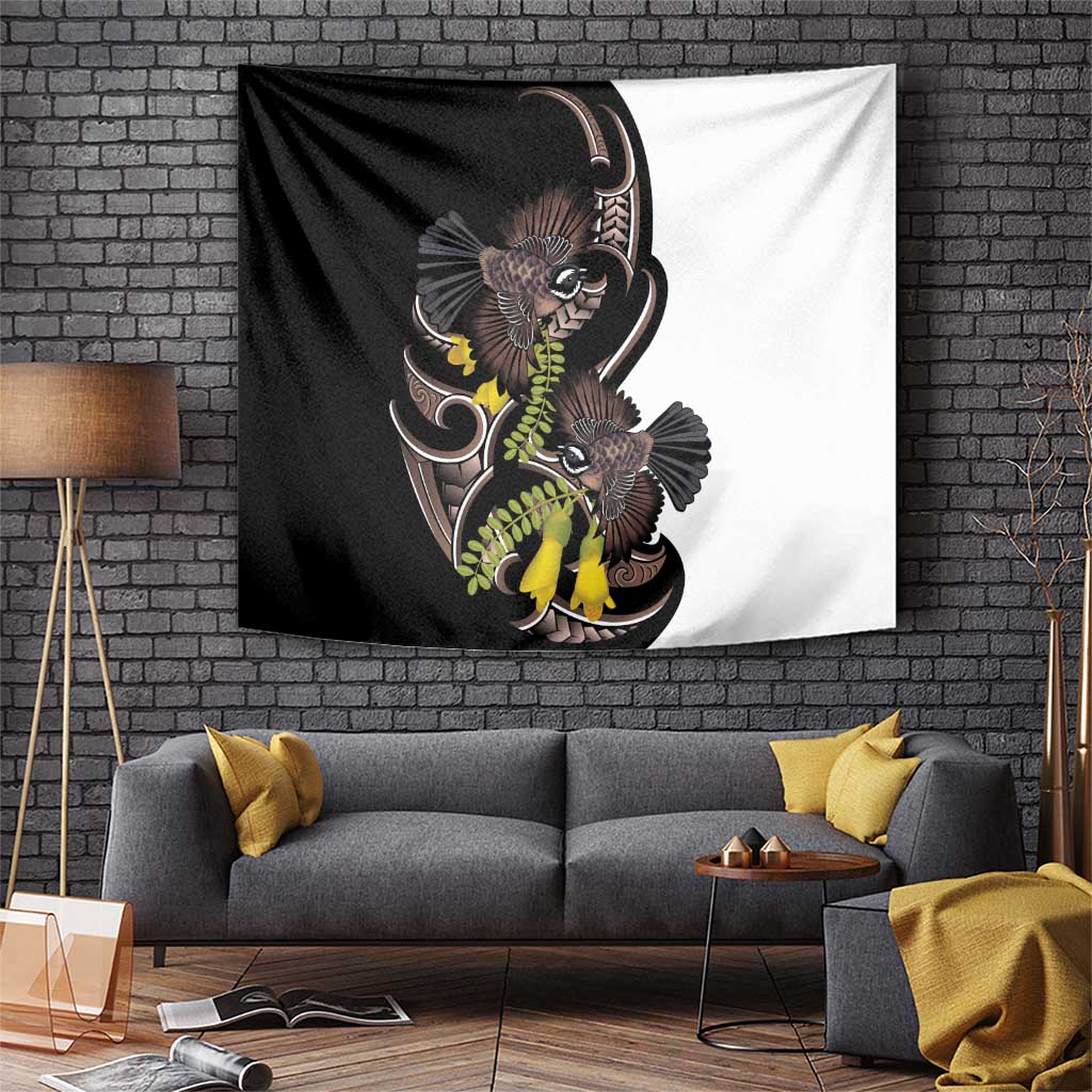 New Zealand Valentines Day Tapestry Piwakawaka Lovers Maori Koru Tattoo - Aussie Hoodie
