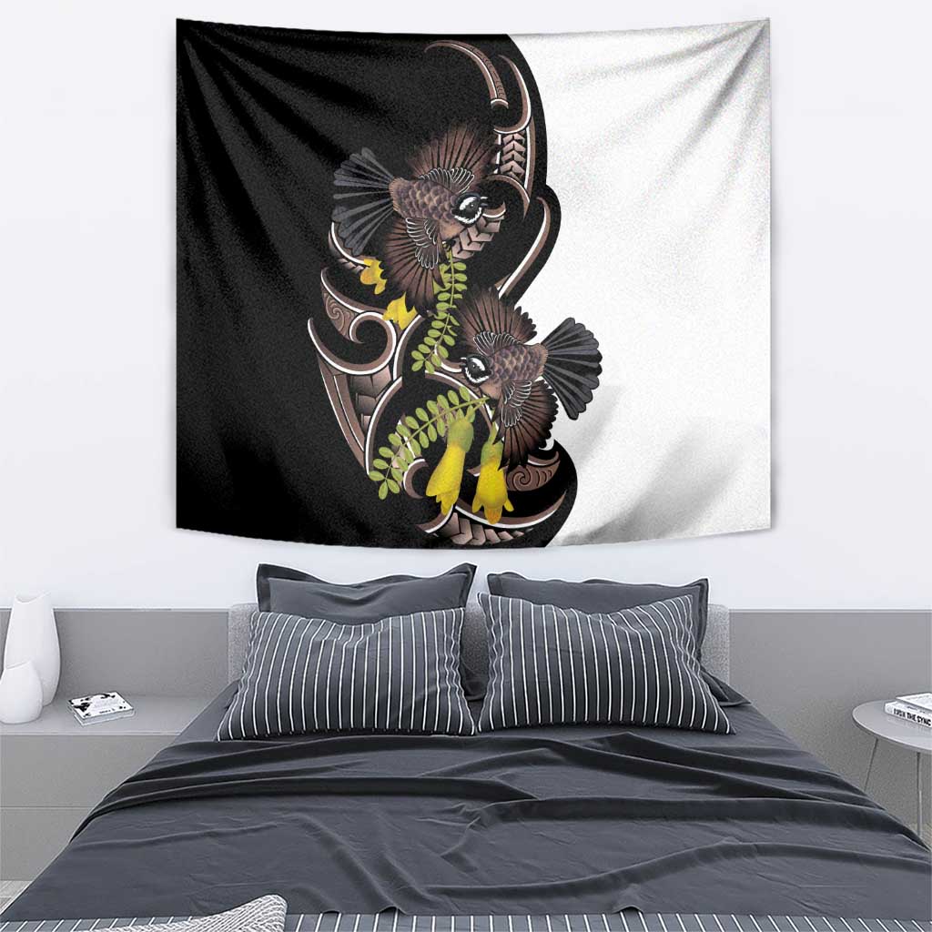 New Zealand Valentines Day Tapestry Piwakawaka Lovers Maori Koru Tattoo - Aussie Hoodie