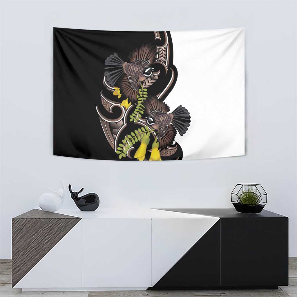 New Zealand Valentines Day Tapestry Piwakawaka Lovers Maori Koru Tattoo - Aussie Hoodie