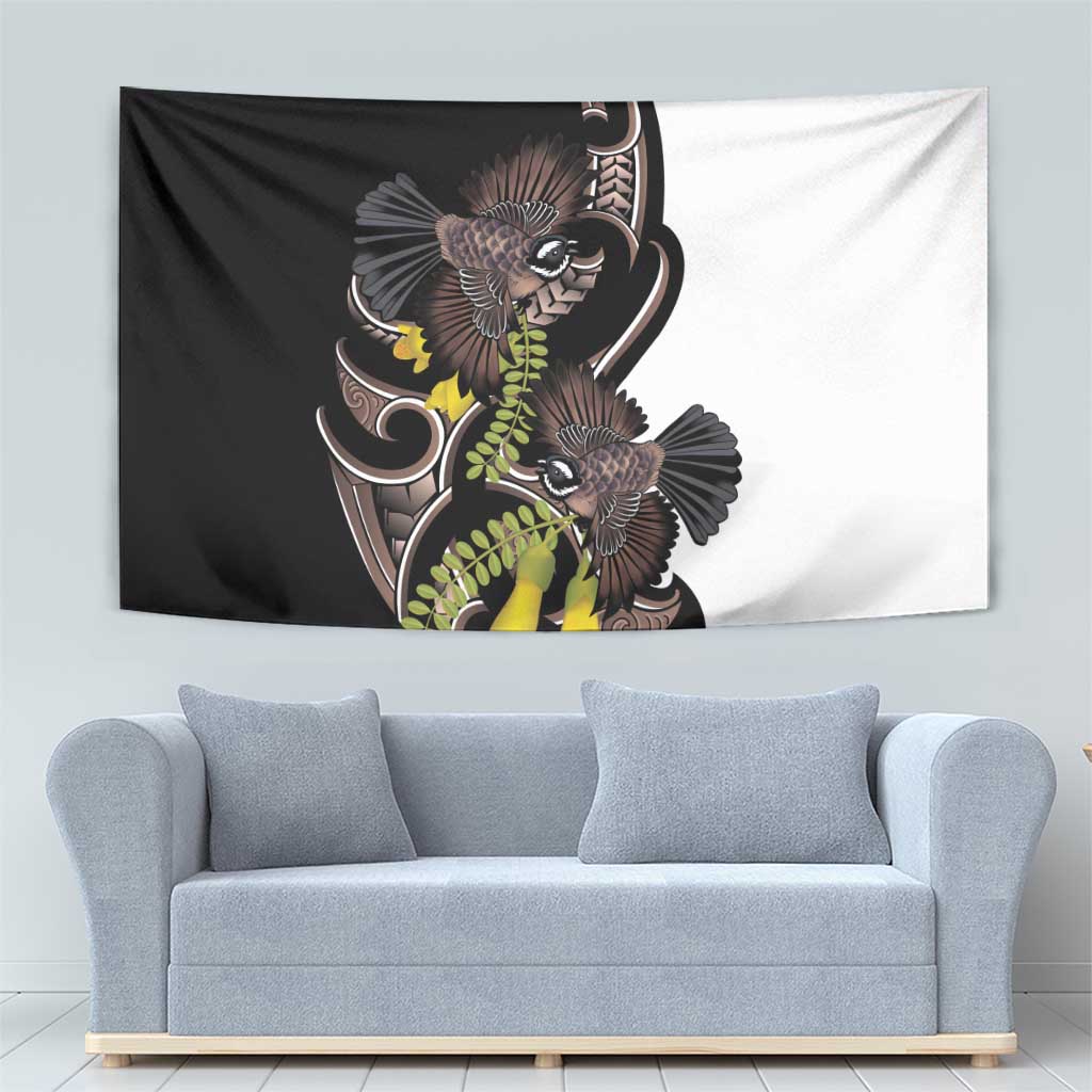 New Zealand Valentines Day Tapestry Piwakawaka Lovers Maori Koru Tattoo - Aussie Hoodie